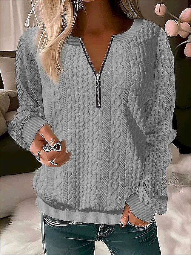 Adele146 Women's Quilted Sweatshirt Zip-Up Cardigan Jacket Autumn/Winter