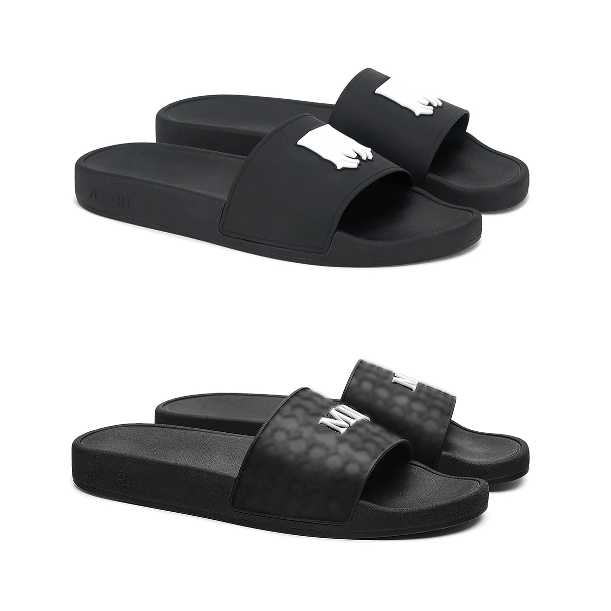 MA QUAD POOL SLIDE Summer Beach slippers embossed Designer amlrl sandale mens sandal Top quality luxury outdoor Flat Home shoes casual Rubber Mule w