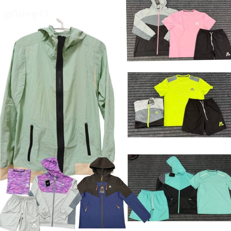 High quality monterex tracksuit kid tech 3-piece set Mens tracksuit sports fiess suits running shirts shorts quick dry sportswear gym t-shirt sweatp