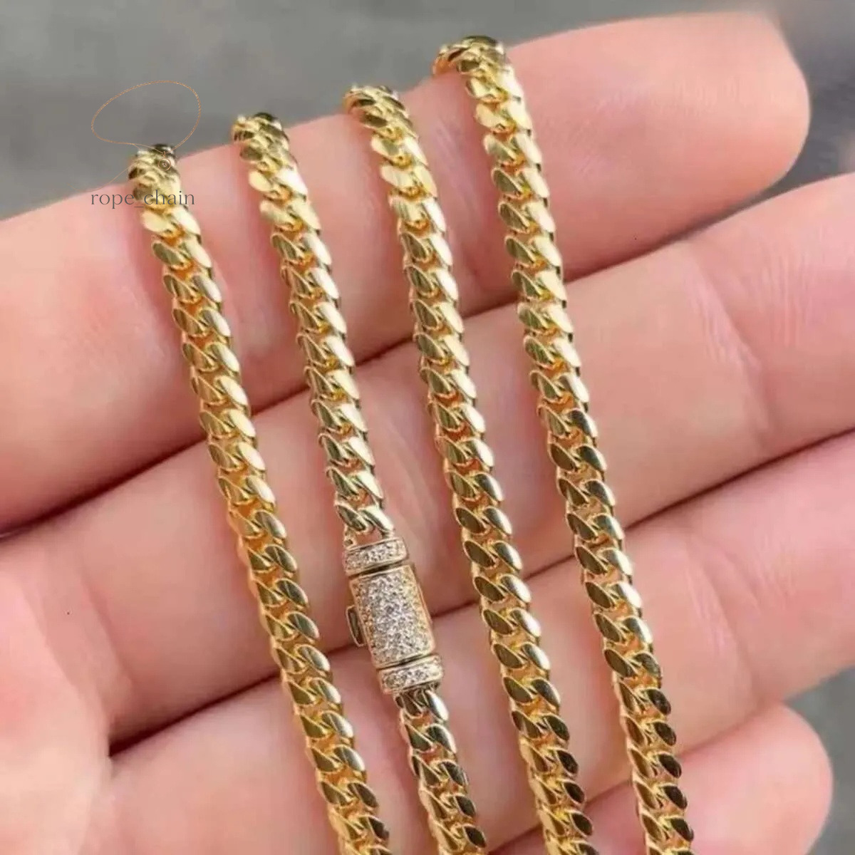Wholesale 10K 14K Solid Real Gold 8MM Cuban k Chain Bracelet Iced Out Hip Hop Moissanite Necklace Fine Jewelry Men Women