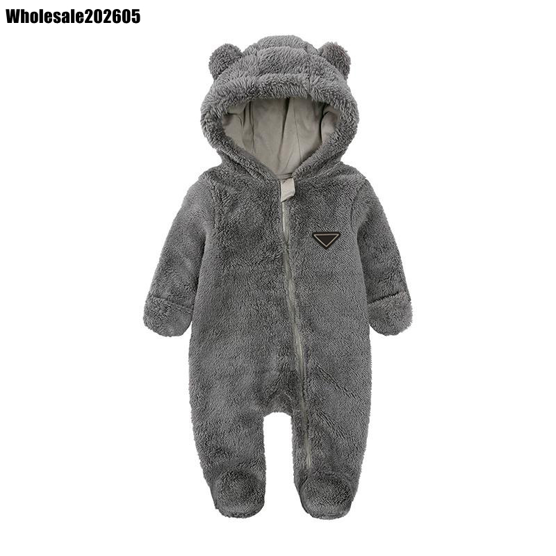New kids Designer Clothes Sets Flannel Rompers Autumn Winter Newborn Baby Fashion Sweater Baby Boy Girl Plush Clothes Set Sweater Clothes Jumpsuits