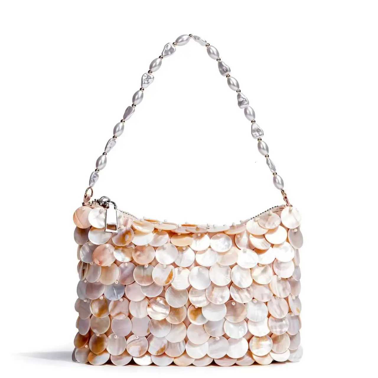 2026 Summer New Handmade Natural Shell Handbag Beach Vacation Casual Pearl Chain Small Square Bags luxury bags designers X260815
