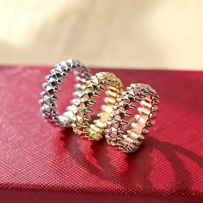 Designer Ring for Women's Fashion Charm Love Ring Couple High Quality Stainless Steel Bullet Head Wedding Ring