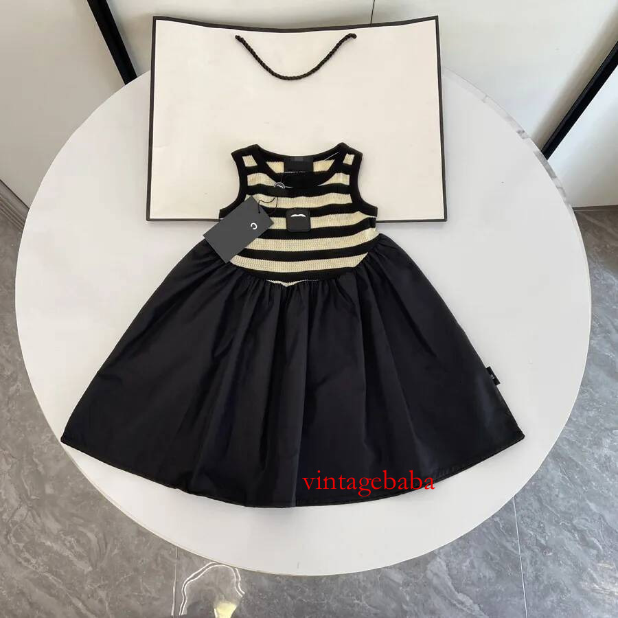 Luxury Toddler Girl Dress Kids Designer Clothes Dresses Children Clothing Luxury Sleeveless Baby Skirts Girls Party Dress Summer Skirt 90Cm