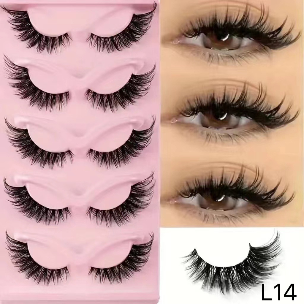 Luxury 2026 New 5Pairs 3D Faux False Lashes Clusters Natural Eyelashes Long Makeup Mink Lashes Extension Curly Cat Fast Shipping X261017