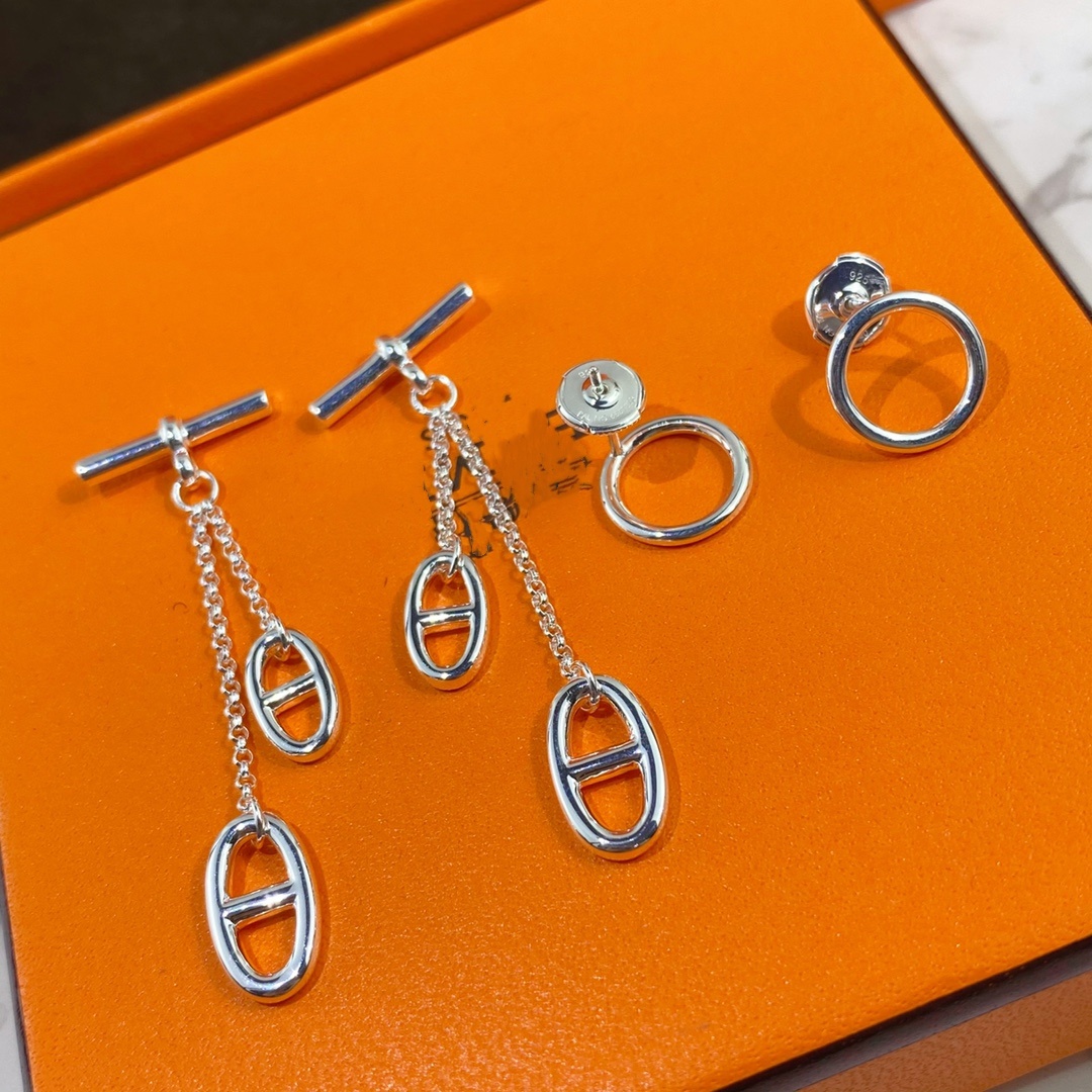 Earrings women's Designer earrings for woman luxurious Earring Studs jewelry H brand 18K gold pig-nose earrings Set with diamonds elegant refin