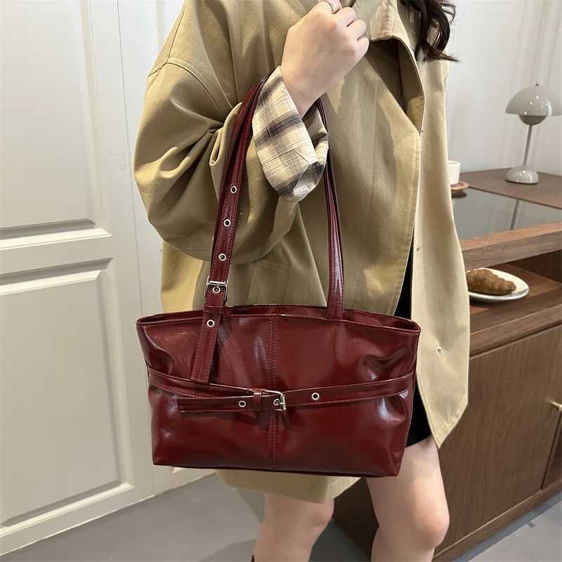 PU Leather Large Capacity Women's Shoulder Tote Commuter Simple Vintage New Style Bag Versatile Sensation X260815