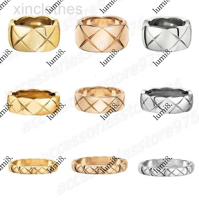 Women 925 Silver Crush Rings Gold Embossed High Quality Rhomboid Diamonds Ring Motif Quilted Pattern Lends Graphic Shapes Original Collection Never