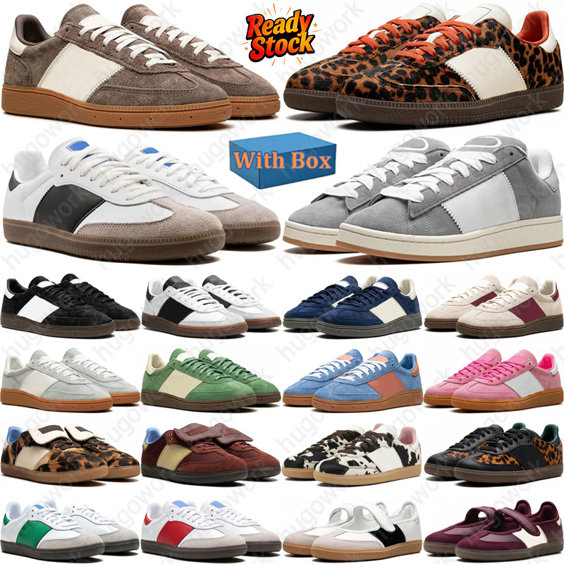 With box Designer Casual shoes mary jane sneakers for mens womens Black White Cow Print Fox Brown Leopard Ecru Tint comfortable outdoor walking shoe
