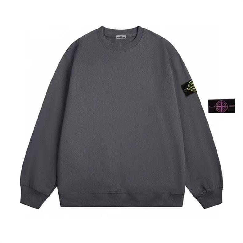 Pull Stone 2026 New Stone Design T Shirt with Round Neck and Hooded Pure Color Long Sleeve Casual and Versatile Casual Long Sleeve 5fa