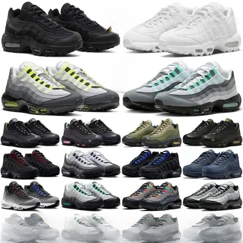 2026 Shipping Mens 95 95s Neon designer Running Shoes Classic Triple Black White Yellow Cool Grey Olive Midnight Navy Men Trainers Sports Sneakers s