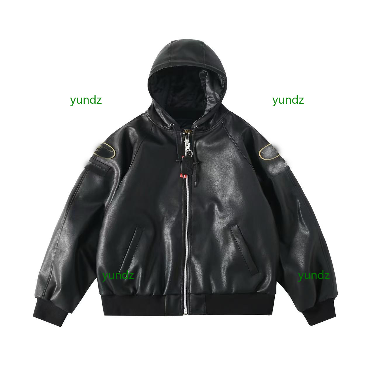X van Leather FW24 Jacket Casual Hooded High Street Loose Vintage Street Rock Men Women Pilot coat