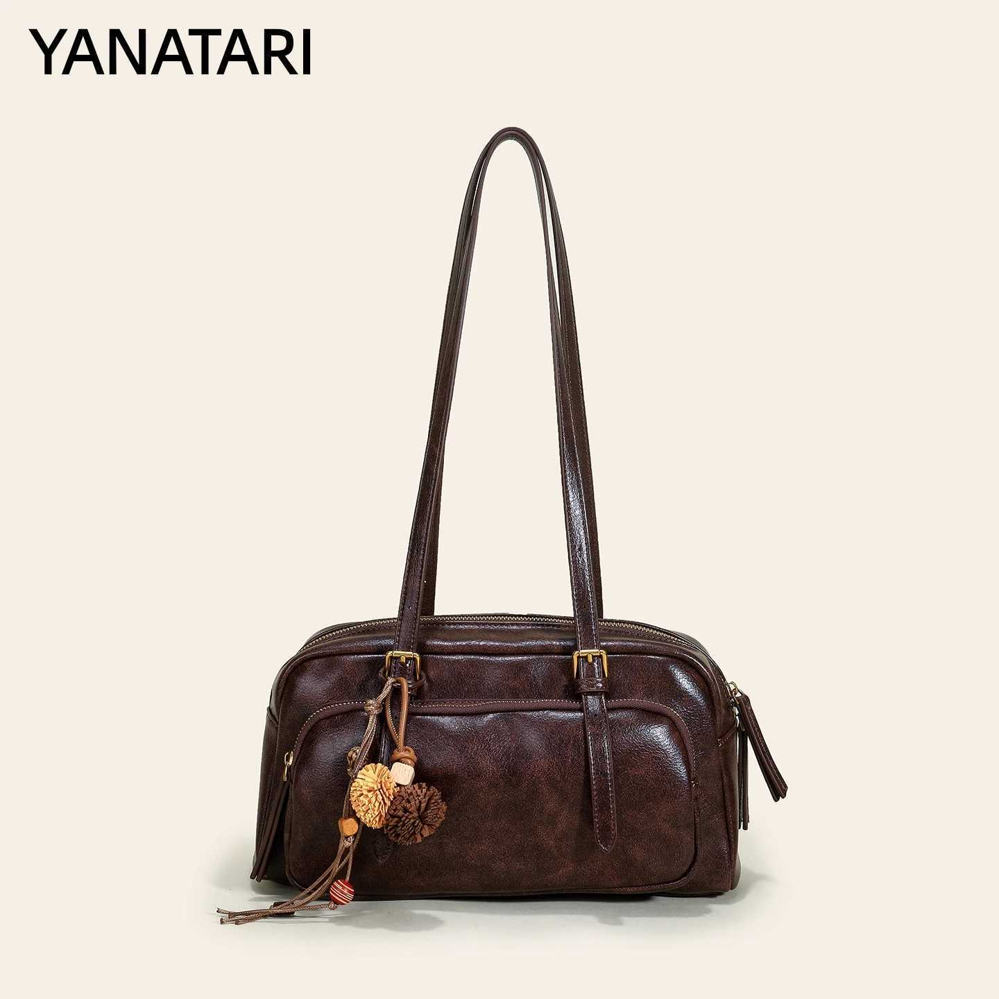YANATATI Luxury Handbags for Women Underarm Shoulder Genuine Cowhide Leather Tote Bag New Fashion 2026 X260815