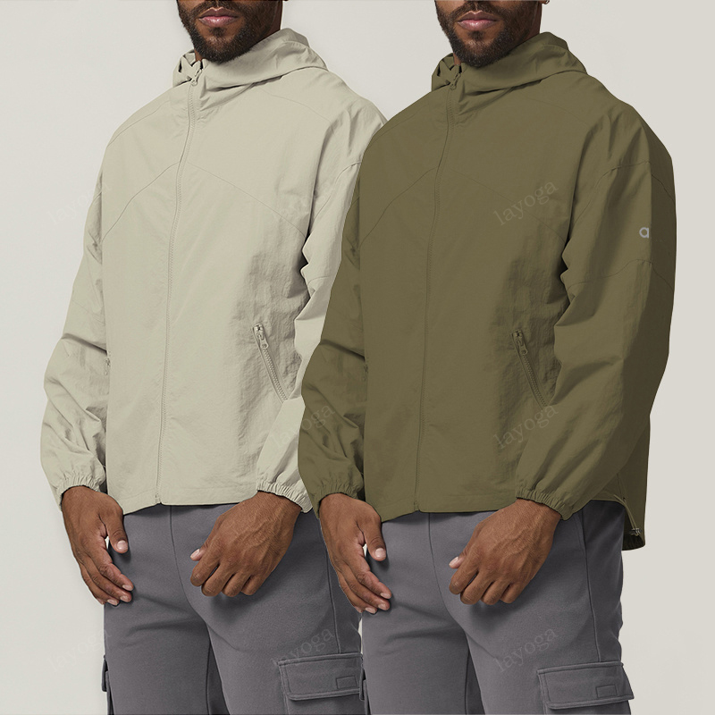 High Quality Men's Yoga Activewear Color Contrast Stripe Loose Crew Neck Short Sleeve Quick Dry Half-Zip Slim Fit Long Sleeve Hooded Outdoor Ja