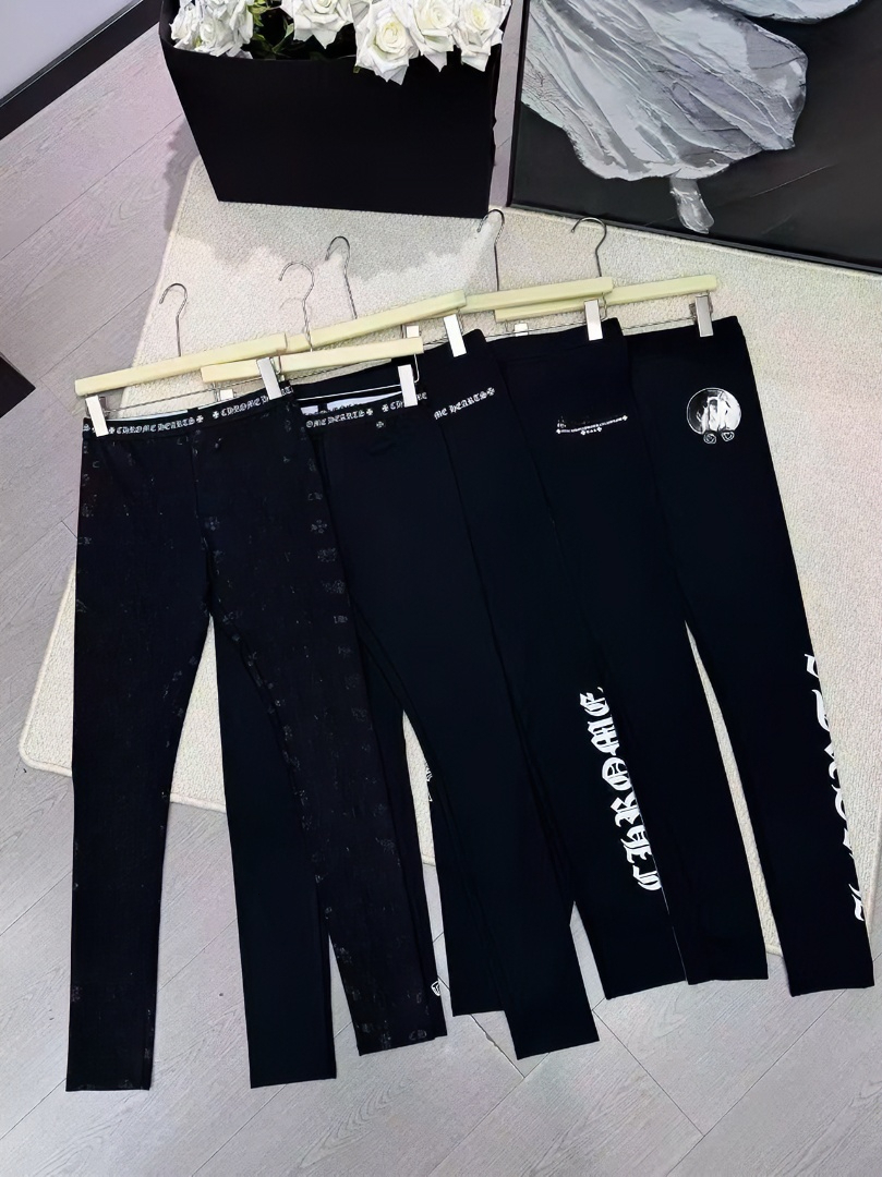 Chrome leggings Chrome Pants Jeans Designer Chrome Men Women Luxury Chrome Sanskrit Jeans 2026 New Mens Trendy Brand Cross Patch Straight Long High