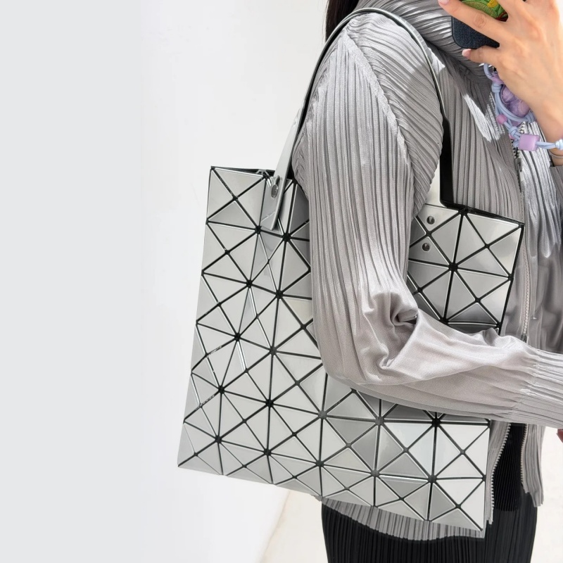 Designer Mirror Shiny 6 Grid Geometric Lattice Rhombus Tote Bag Women Commuter Shoulder Handbag Work Tote Everyday Purse For Daily Shopping