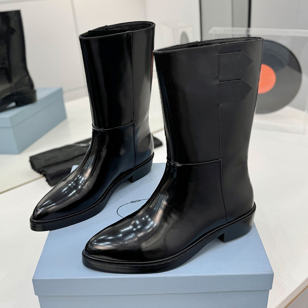 New Womens Luxury Designer Boot Soft Leather Boots Refined Pointed Toes Knight Boots Fashion Brand Autumn Winter Half Boots Rubber Outsole Height 3.