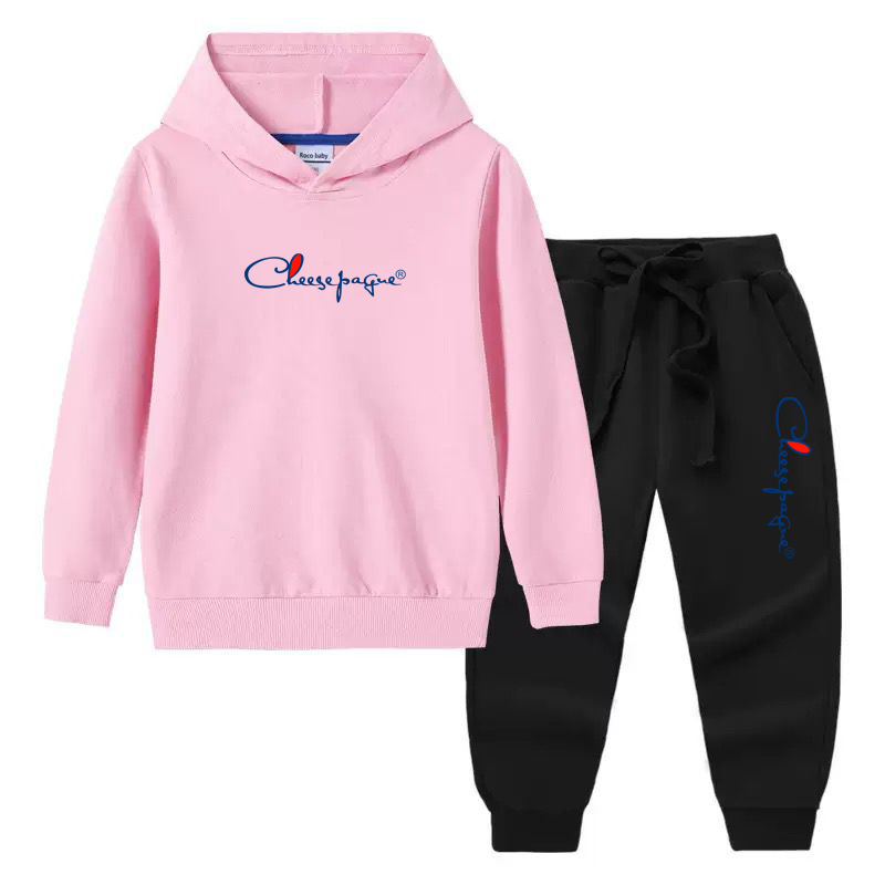 2-13 ans enfants cadeaux de vacances 2 pièces ensemble garçon fille vêtements pour enfants lettre imprimer 100% coton à capuche pantalon costume