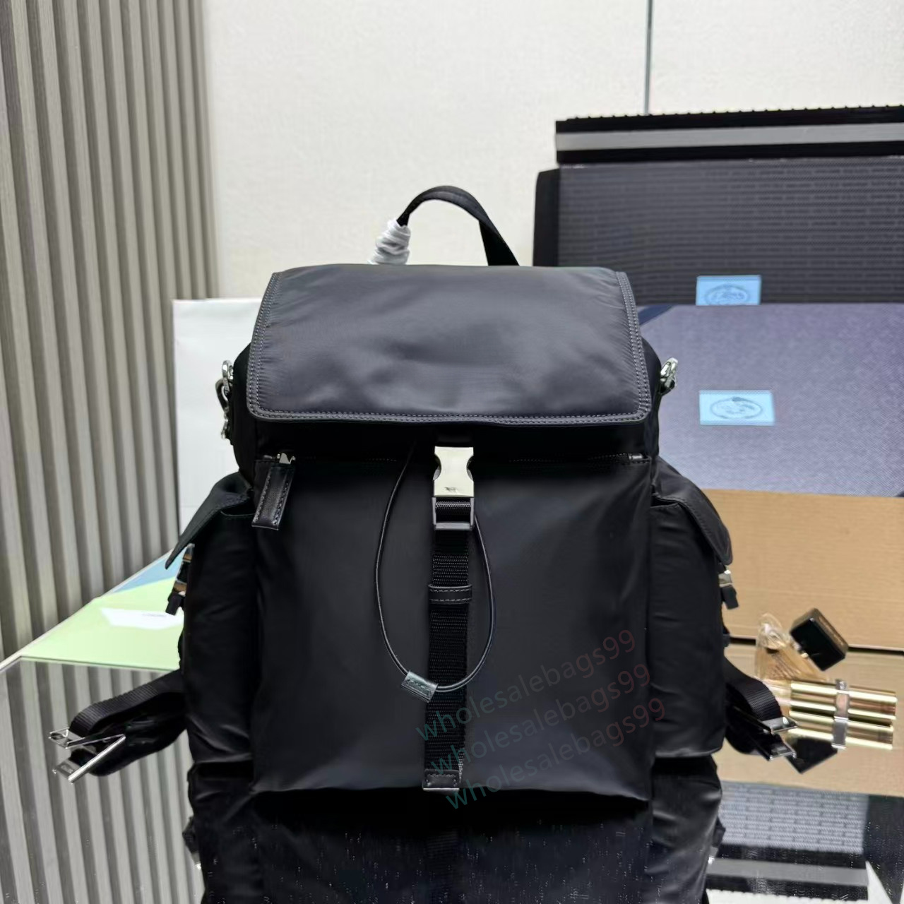 designer backpack nylon men bookbag Mirror top quality 2VZ118 explore 12A luxury women letter large capacity Temperament hiking bag versatile outdoo