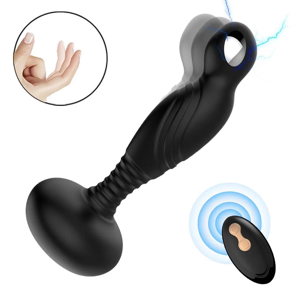 Wireless Remote Control Electric Shock Pull Anal Plug Backyard Vibration Masturbator Backyard Silicone Rechargeable Massager Sex toys Dildo Vibrator