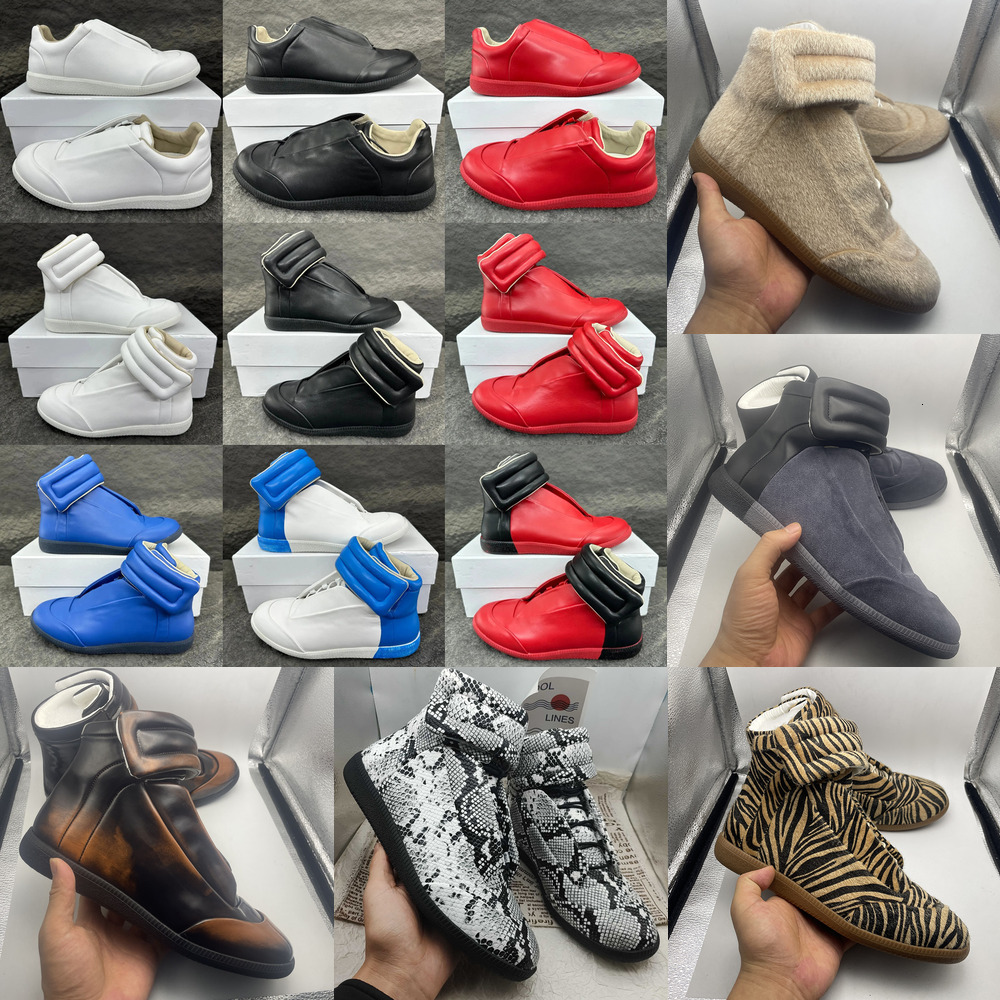chaussures pour hommes de créateurs MM22 Maison Future Baskets montantes Chaussures Fermeture à sangle tactile en cuir à bout rond Robe de soirée