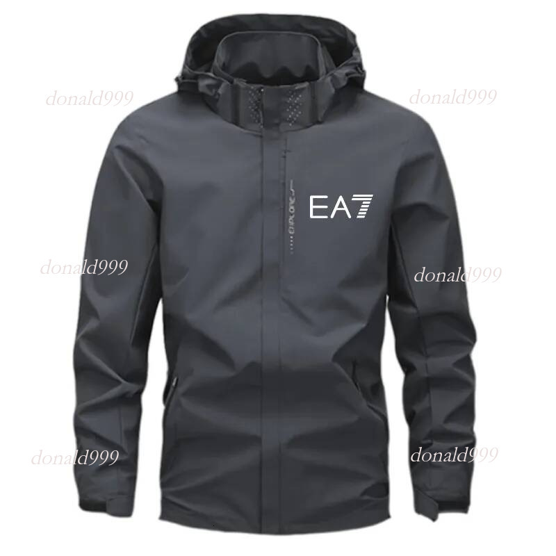 Coats plus size coat Spring and Autumn Mens Jacket Stand Collar Hooded Print Solid Mens Casual Windproof Outdoor Jacket Coat