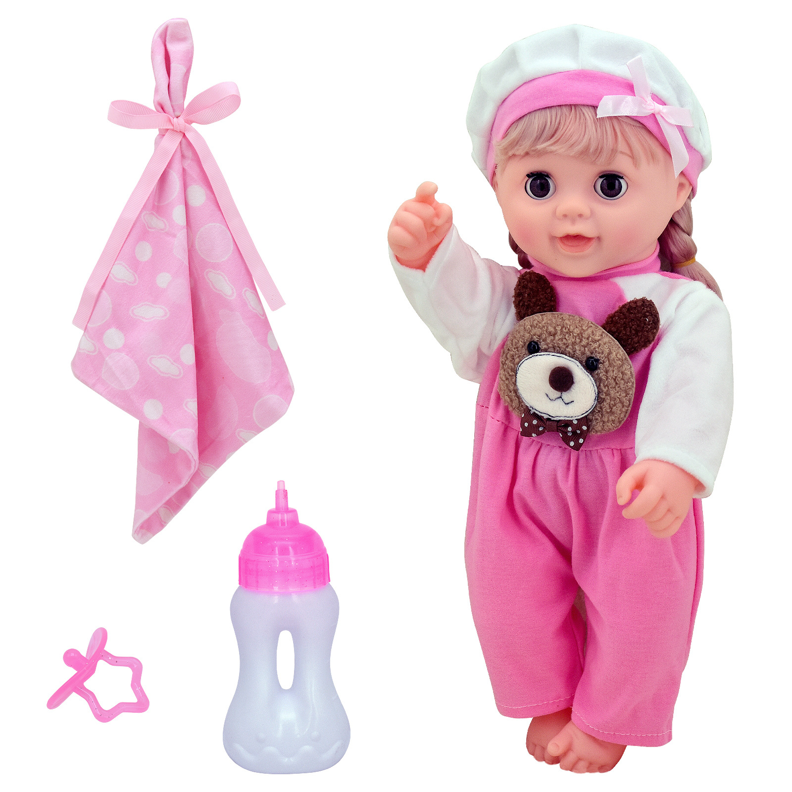 Faire semblant de jouer à bébé compagnon câlin figurine de 16,5 pouces pour les tout-petits jouet interactif pour enfant : poupée de bébé réalist