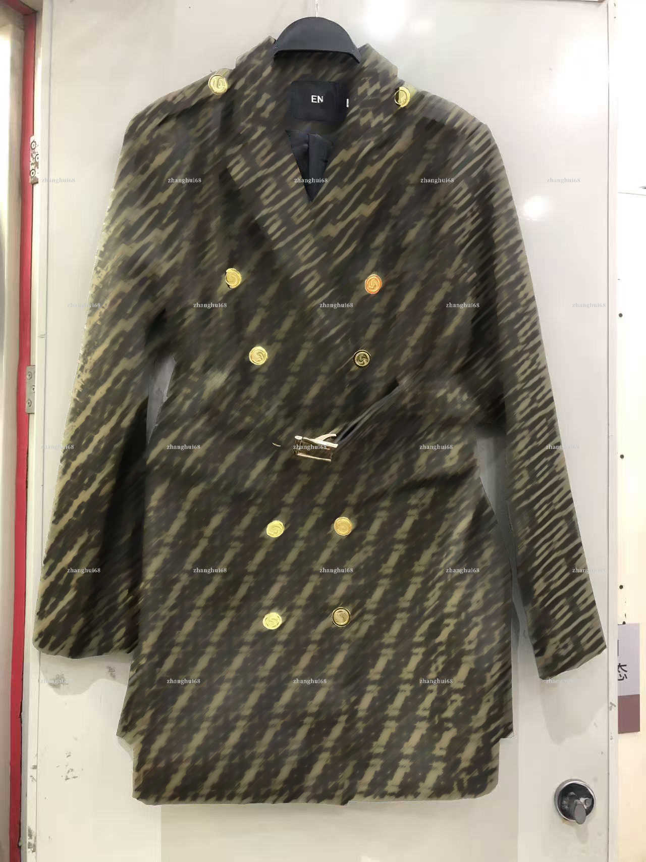 Fashion designer coat women commuting loose coat Vintage logo Print Trench windbreaker jacket Double Breasted Belted Long coat women designer clothe