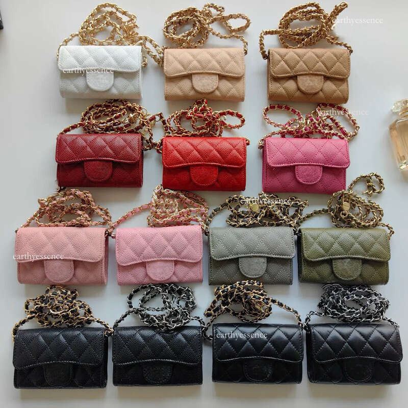 cc designer bag designer cc wallets Caviar cowhide Ball pattern quilting Pouch short cuir Credit Card Holder bags women of Golden spliced leather ch