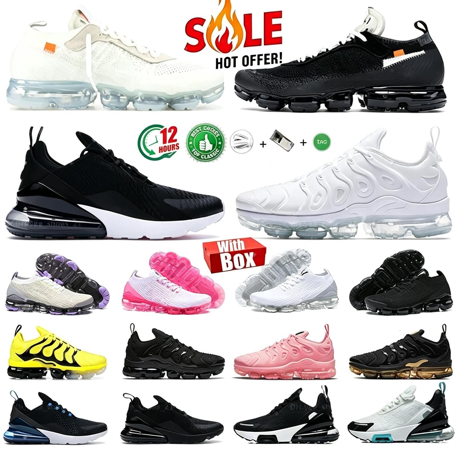 With Box Tn Plus Running Shoes 270 Mens Women Sneakers Triple White Black Cherrys Re Knicks University Blue Game Royal Obsidian Walking Sports Train