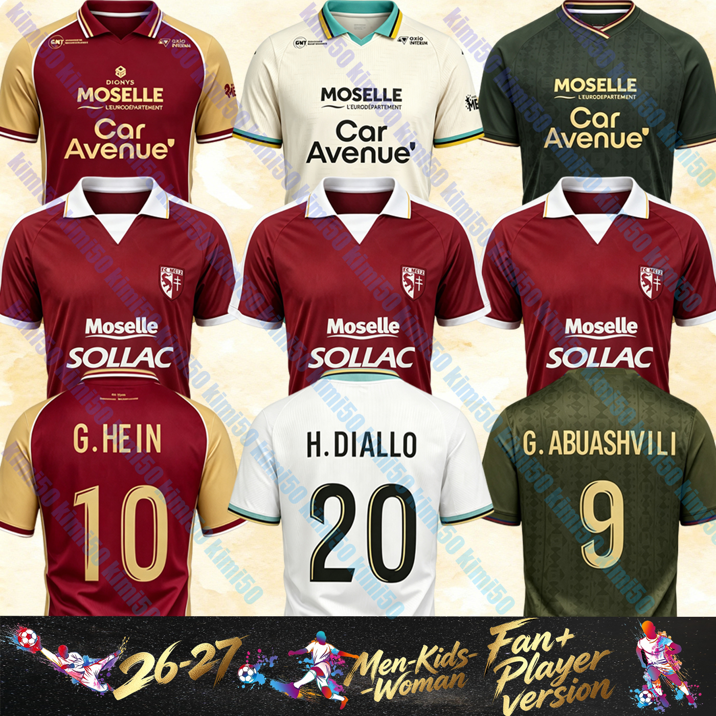 2026 FC Metz 2027 Soccer Jersey 2003 2004 Retro STAMBOULI D.DUARTE MADJO H.DIALLO I.SANE G.ABUASHVILI G.HEIN MALICK M.DIOP CANDE ALPHA SABALY RAILLO