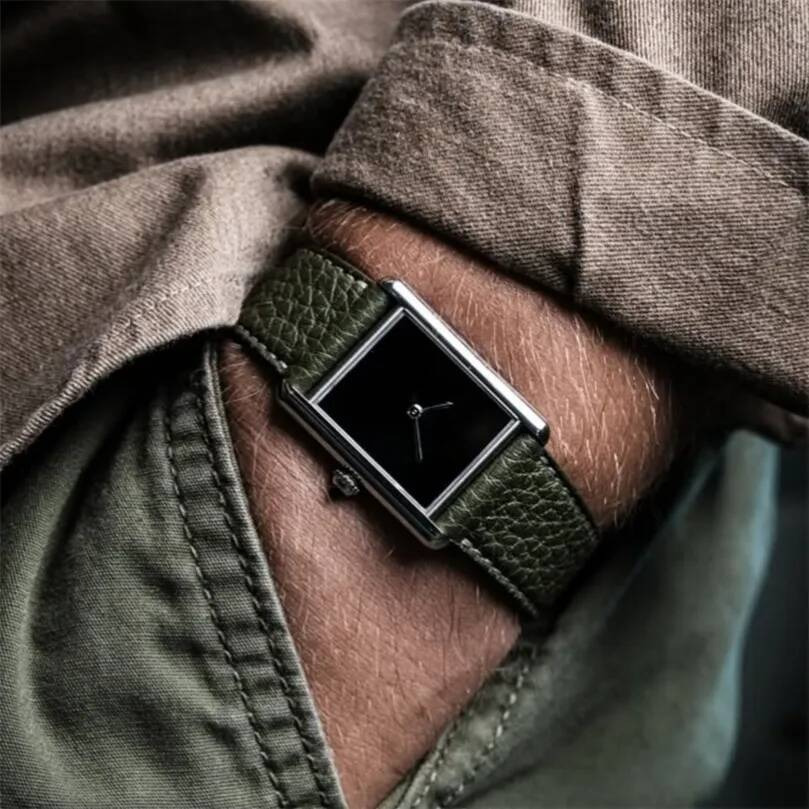 CILOA Black Square Tank Watch For Men Retro Y Gift High Quality Waterproof Simple Highend Quartz 26 21c