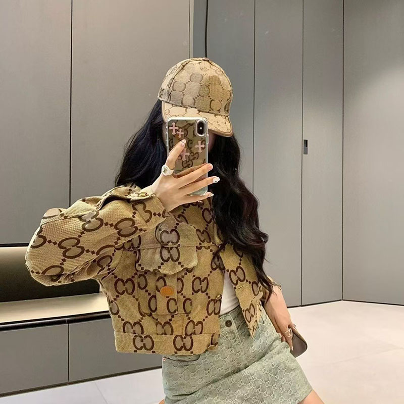 26SS Womens Jacket - Vintage Lapel Cropped Jacquard Long Sleeve Luxury High-Quality Coat - Asian Size S-L