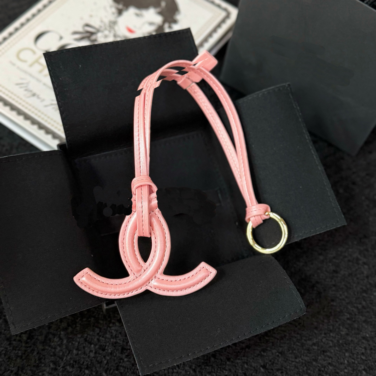 SPRING SUMMER 2026 MINI BAG CHARM Designer genuine leather Lanyards Mini Woman Key Chain Bag Handle Luxury String Purse Charms Accessories Top with