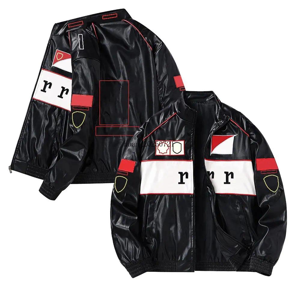 new model Designer 2026 F1 Racing Suit Jacket Formula 1 New Leather Jacket Men's Women Retro Motorcycle Riding Windproof Jacket Biker Racing Zi
