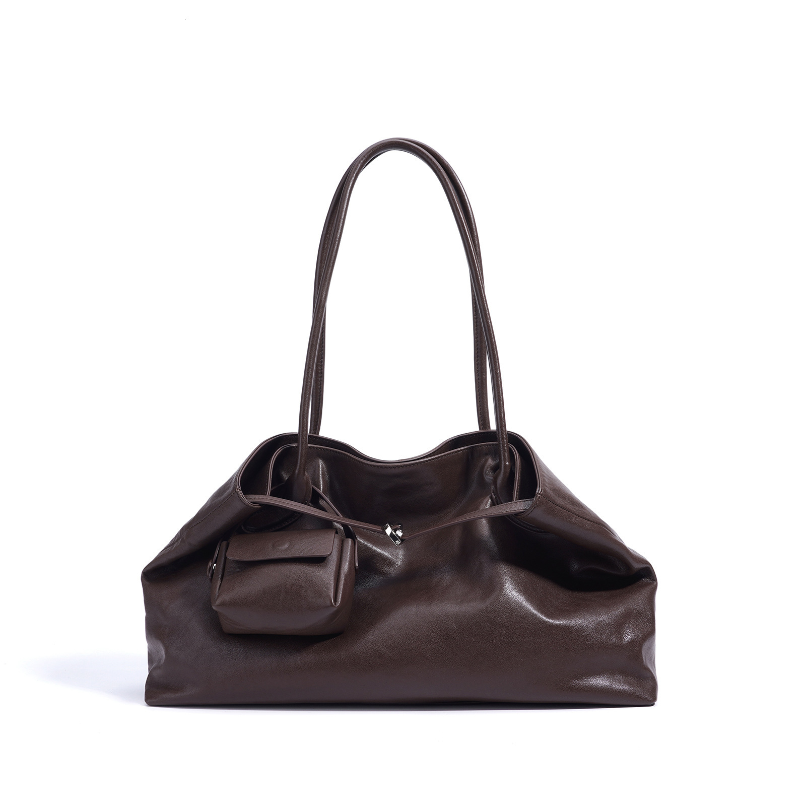 Women Genuine Leather Tote Bag Large Capacity Shoulder Handbag Niche Design Casual Commuter Versatile SENYY