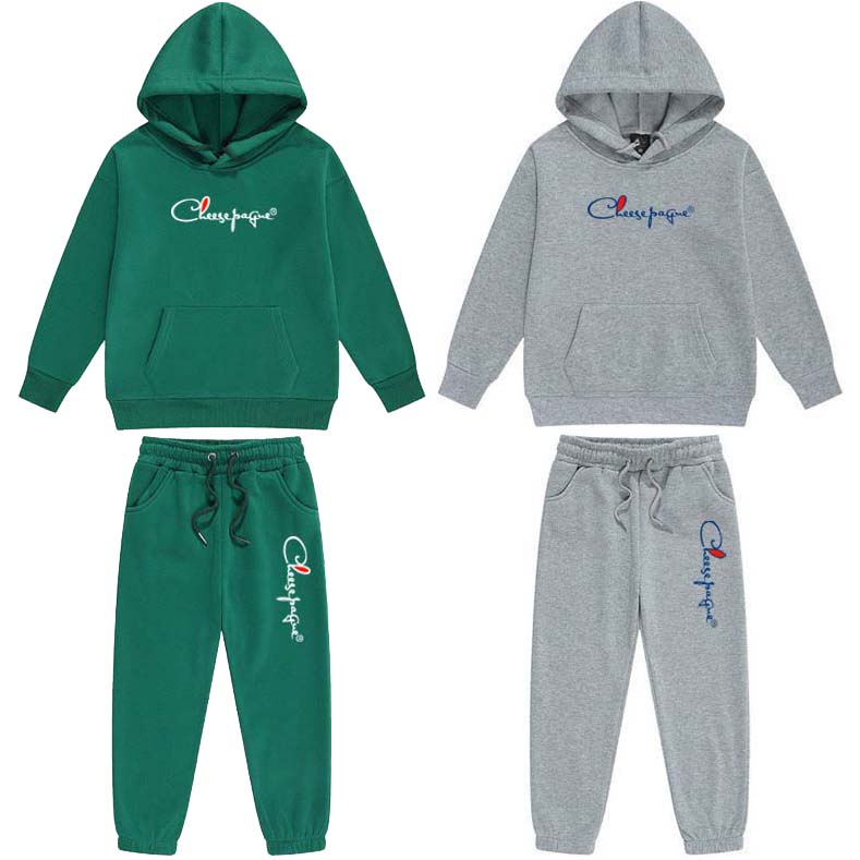 Tenues de printemps et d'automne de marque avec lettres imprimées, 2 pièces, sweat à capuche, pantalon, survêtement pour garçons et filles, stree