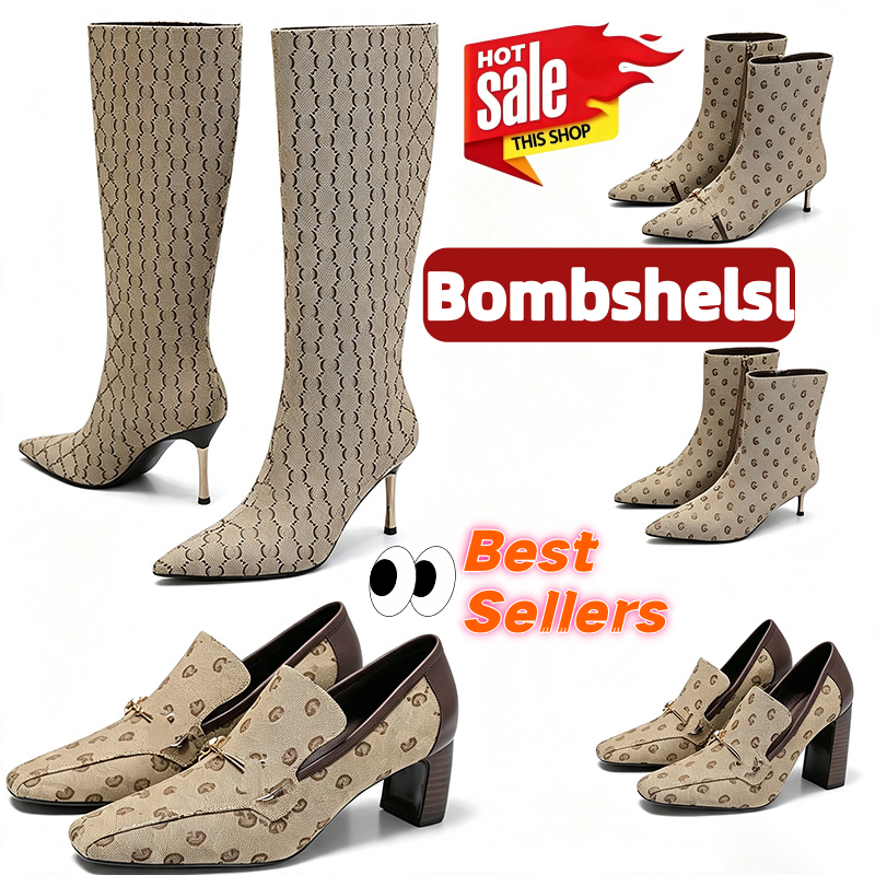Botines Bombshelsl para mujer con cremallera lateral y punta en punta, botas cortas de lona de primera calidad, tacón de aguja de metal en tono dora