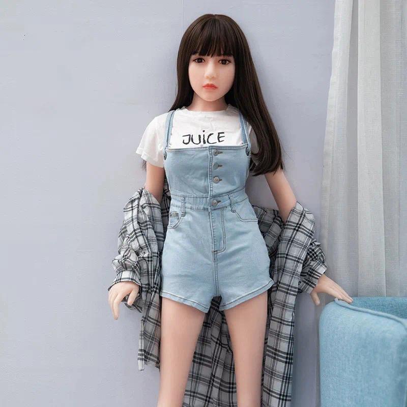 Portable solid silicone non-inflatable doll with fur, real-life version for men and women, removable