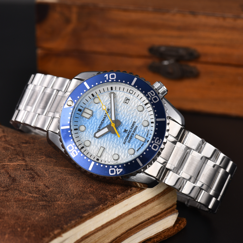 New SEIKOCity Sports Green Water Ghost Fully Automatic Mechanical Steel Strip Men's Watch Luminous Dial Date Display Luxury Sports Style Men�