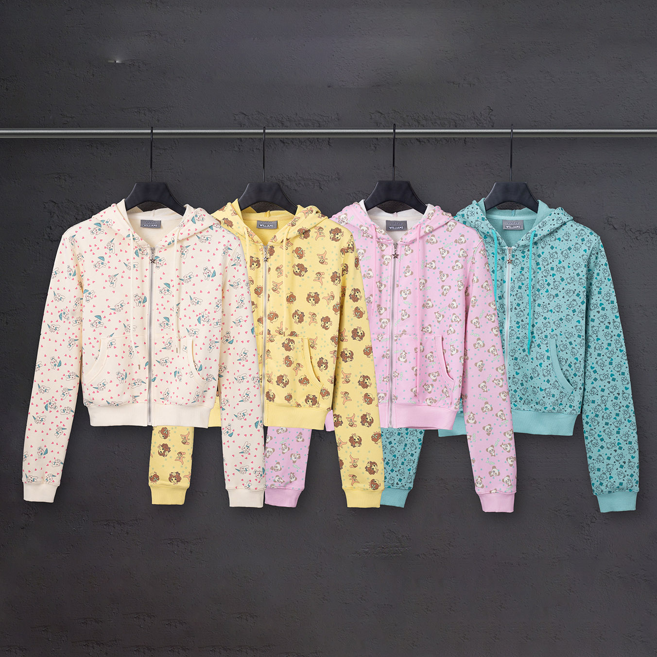 Sweat à capuche pour femme Ashley Williams avec fermeture éclair complète, longueur courte, sweat-shirt en tissu éponge, style hip hop, streetwea