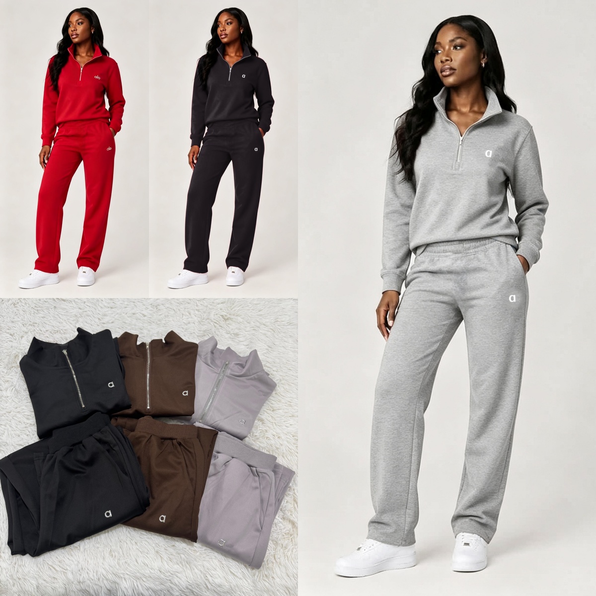 2714A Ensemble de sport Fitness femme deux pièces argent 3D sweat-shirts de gymnastique et pantalon coupe ample tenue athlétique chic femme ensem