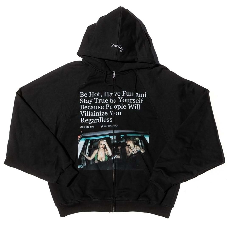 Trendy Sportswear Hoodies Women Mens Streetwear Tape Mark Sell Sweatshirt Harajuku Zip Up Hoodie Goth Y2k Tops 260811