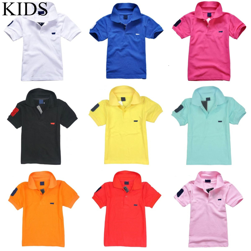 kids polo shirts boys designer clothes summer Embroidery small horse print Tshirt girls casual Breathable cotton trend lapel Short Sleeve Colorful T