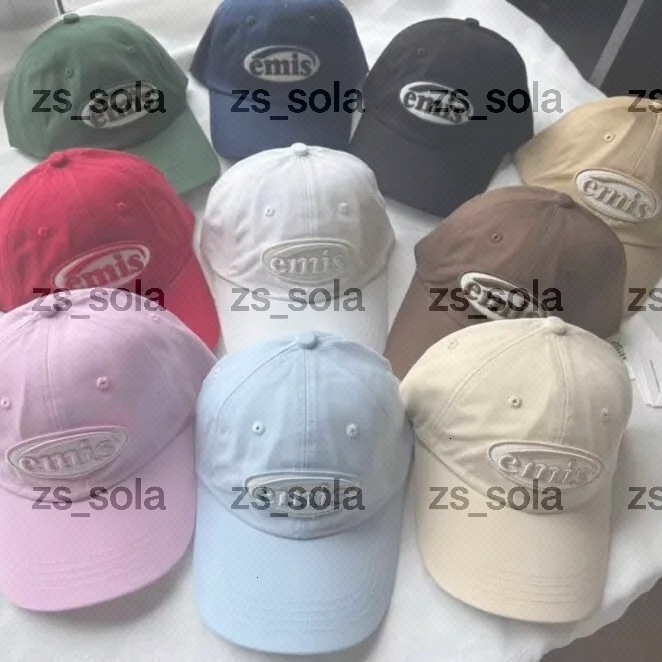 Korean Coke emis summer hat baseball women's casual solid color soft top cap in navy blue