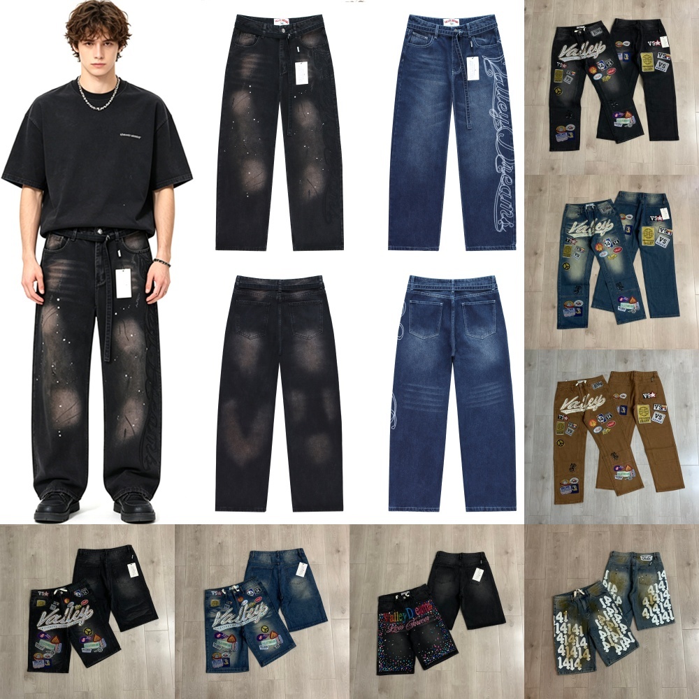 Valleydreams baggy jeans hommes designer femmes haute qualité broderie jorts pantalons de mode America Street les shorts de marque les plus popul