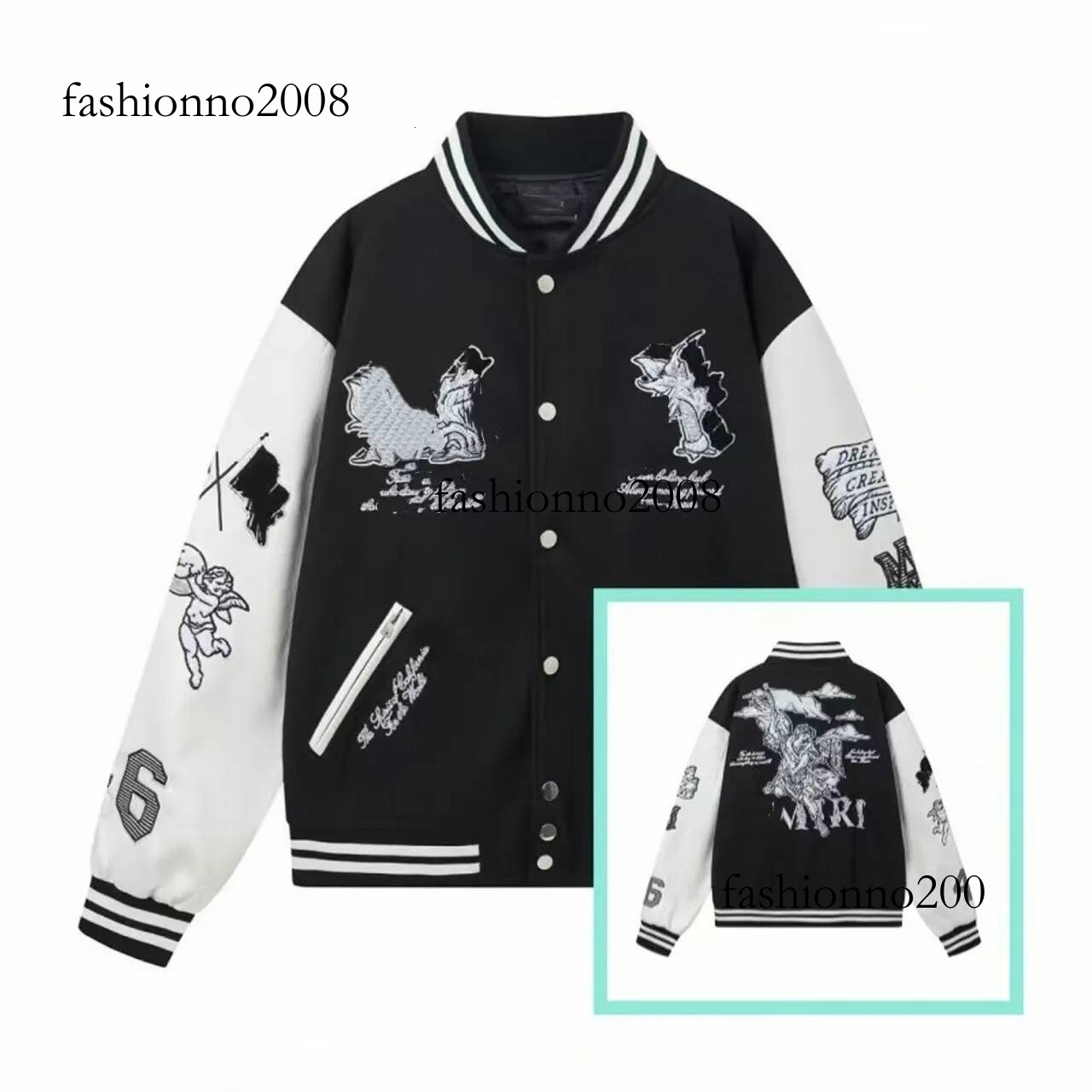 AM Jacket Designer Mens Baseball Outwears Street Varsity Miriamiri Jackets Campus Style Letters Embroidery Couples Amiraly Coat Uniform Single High