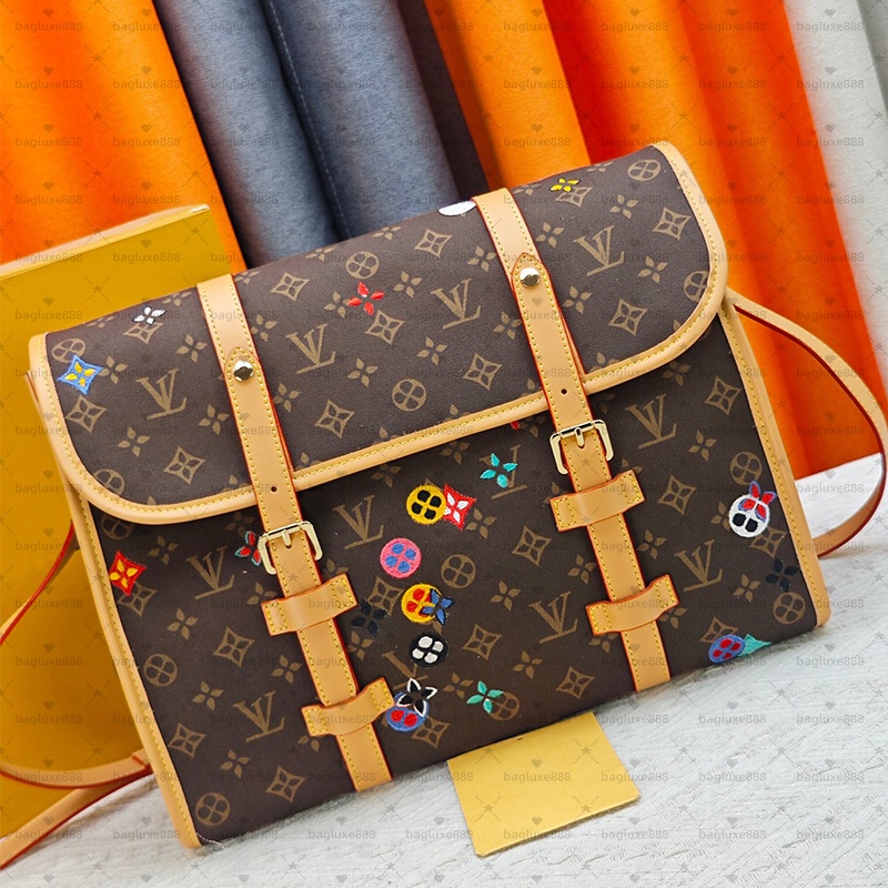 Designer Bags 2026 Trends M99911 Jet Lag Mens Messenger bag Briefcase Large Capacity Laptop BagHandbag Women Denim Colorful Flower Crossbody Shoulde