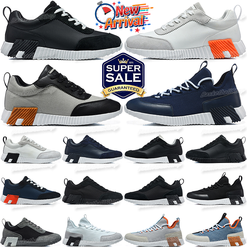 Designer Shoes H Word Bouncing Sneakers Breathable Mesh Leather Lace Up Running Shoes Mens Womens Non Slip Rubber Sole Street Style homme Chaussure