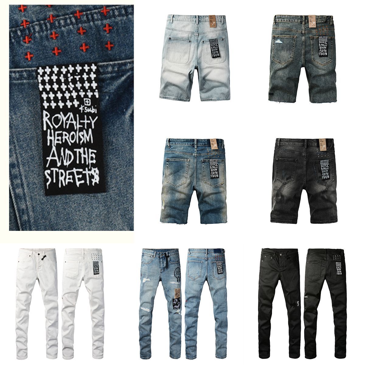 Correct version 1:1 mens designer purples jeans men KSUBI jeans skinny jeans pants hole cotton print hip hop streetwear pants casual streetwear desi